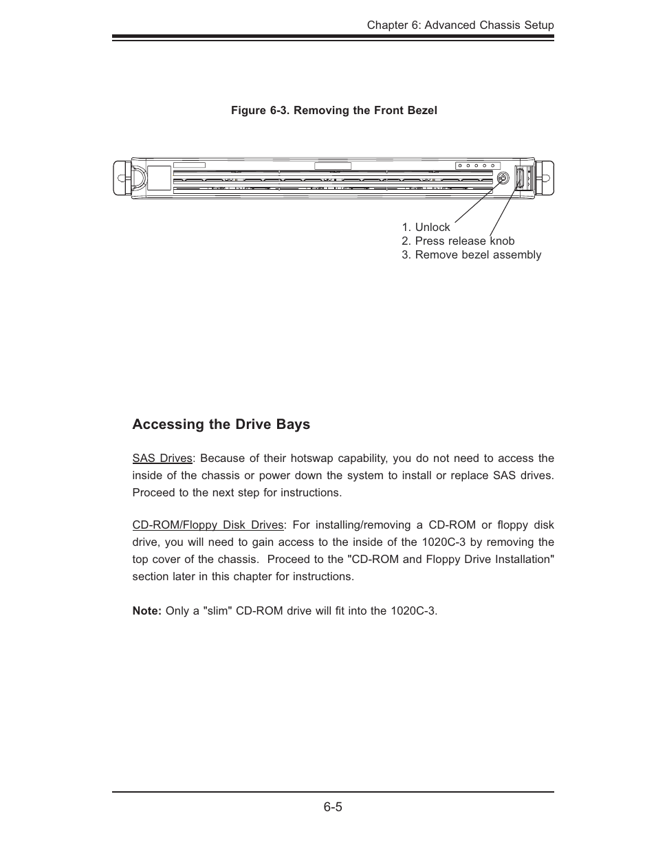 Accessing the drive bays | SUPER MICRO Computer Dual Processor AS 1020C-3 User Manual | Page 69 / 106