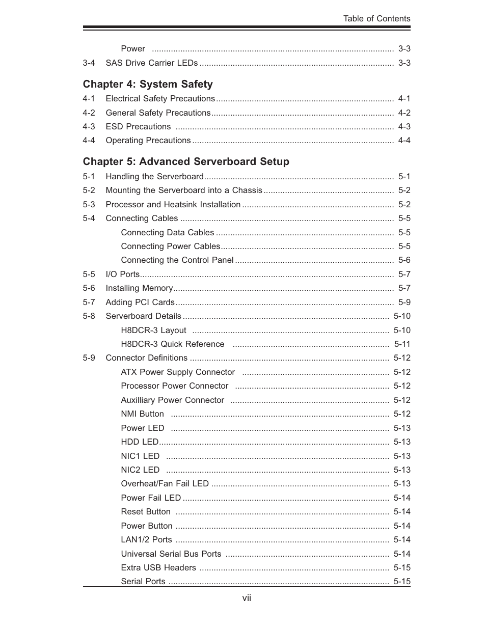 Chapter 4: system safety, Chapter 5: advanced serverboard setup | SUPER MICRO Computer Dual Processor AS 1020C-3 User Manual | Page 7 / 106