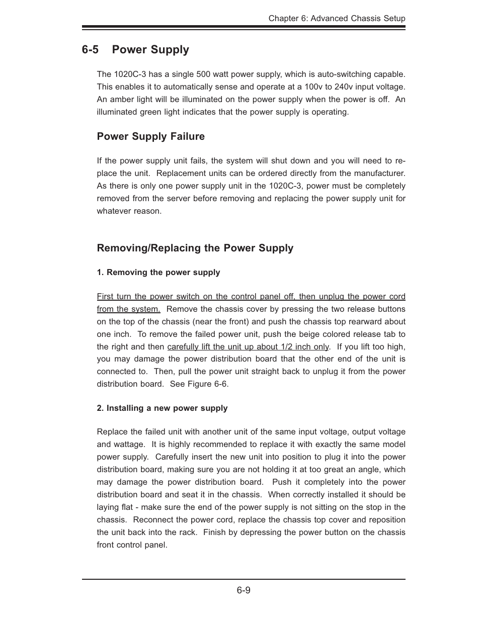 5 power supply | SUPER MICRO Computer Dual Processor AS 1020C-3 User Manual | Page 73 / 106