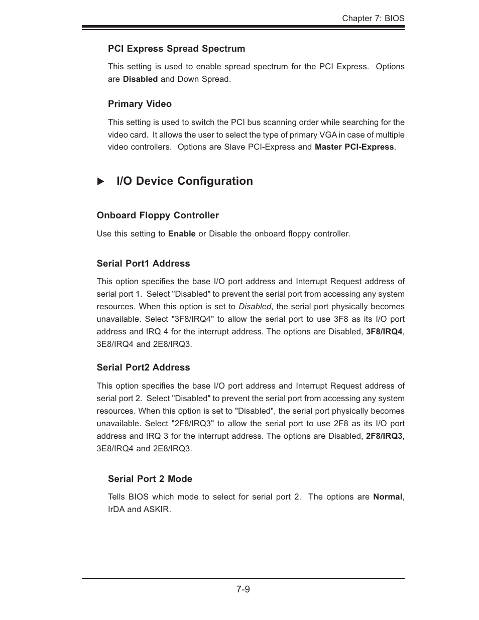 I/o device conﬁ guration | SUPER MICRO Computer Dual Processor AS 1020C-3 User Manual | Page 83 / 106