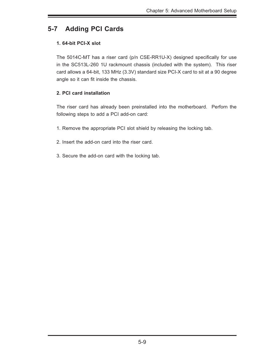 7 adding pci cards | SUPER MICRO Computer 5014C-MF User Manual | Page 47 / 112