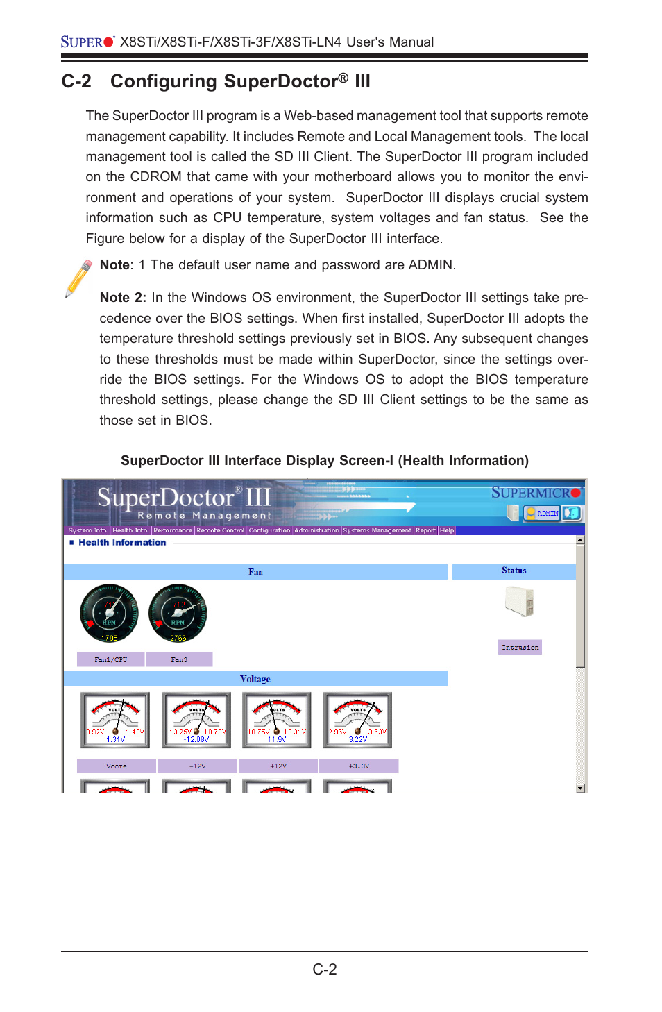 C-2 configuring superdoctor | SUPER MICRO Computer X8STI-3F User Manual | Page 104 / 109