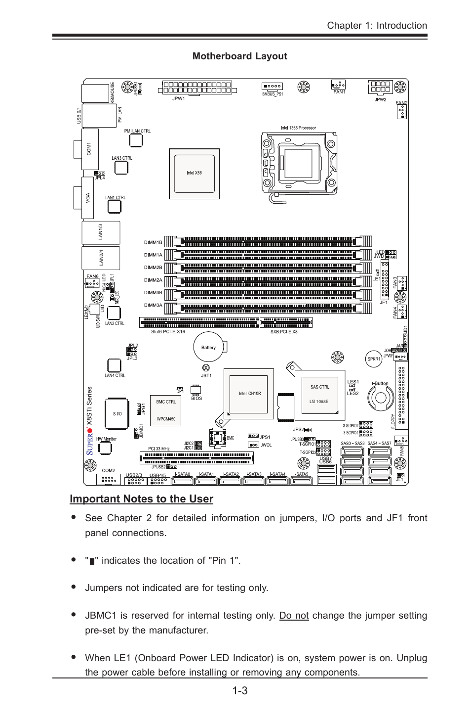 SUPER MICRO Computer X8STI-3F User Manual | Page 11 / 109