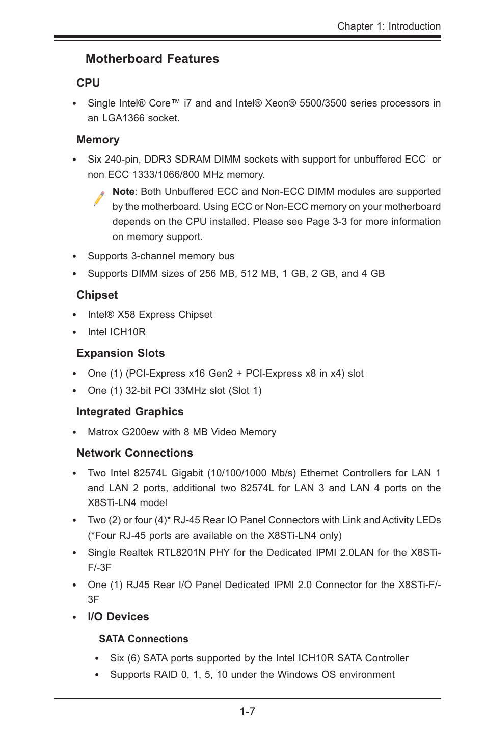 SUPER MICRO Computer X8STI-3F User Manual | Page 15 / 109