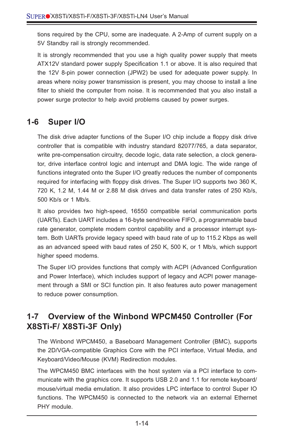 6 super i/o | SUPER MICRO Computer X8STI-3F User Manual | Page 22 / 109