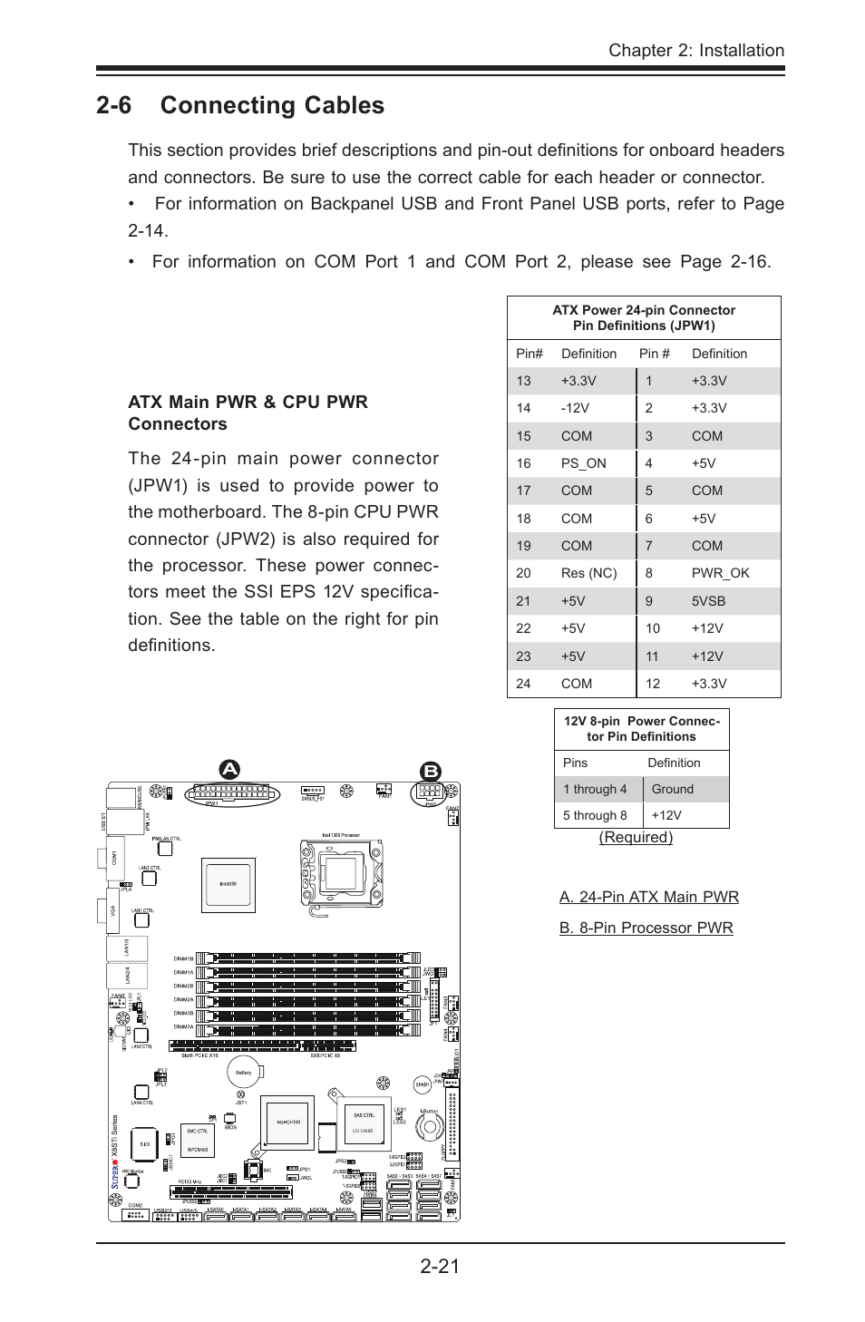 6 connecting cables, Chapter 2: installation | SUPER MICRO Computer X8STI-3F User Manual | Page 45 / 109