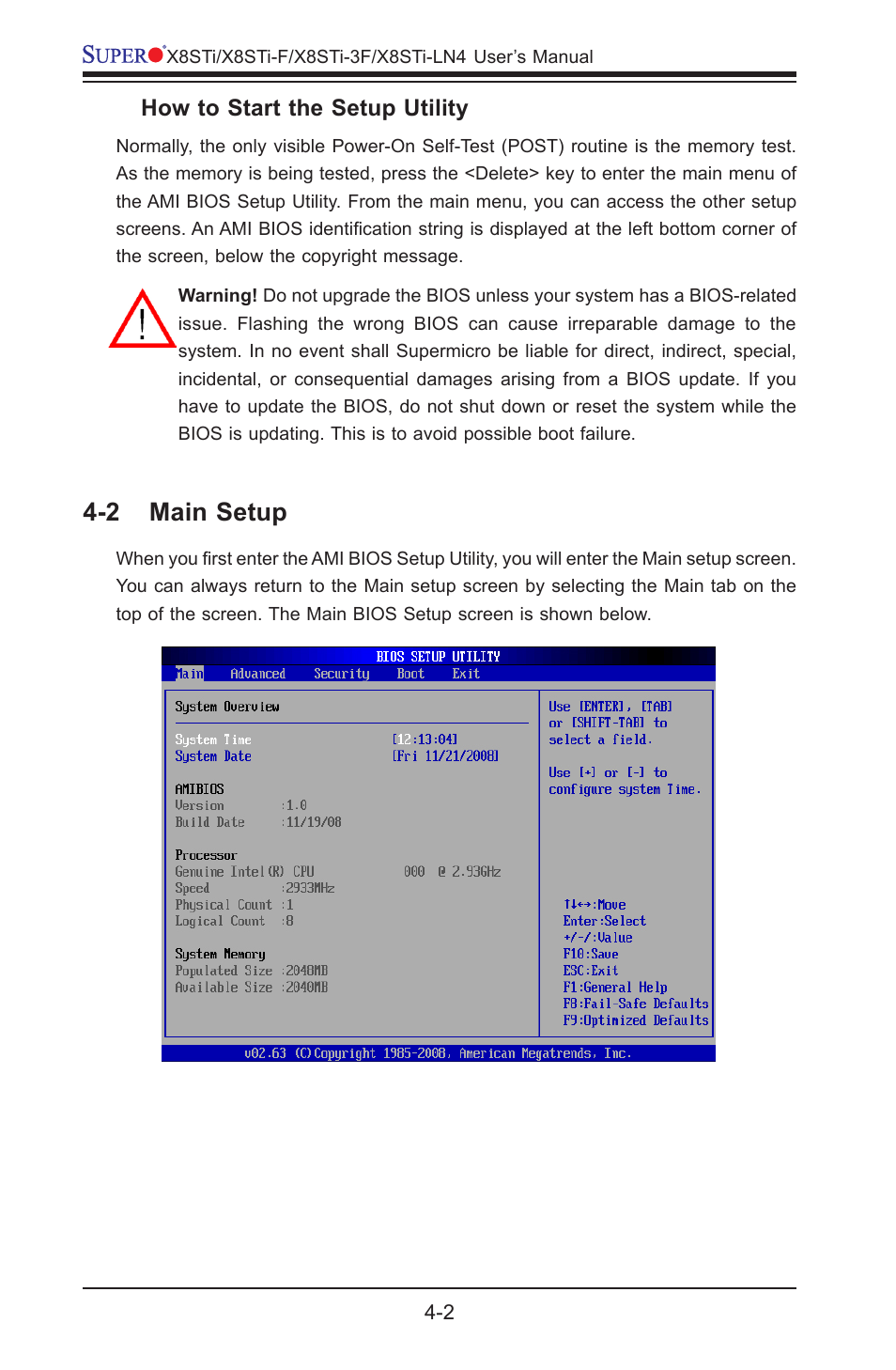 2 main setup | SUPER MICRO Computer X8STI-3F User Manual | Page 72 / 109