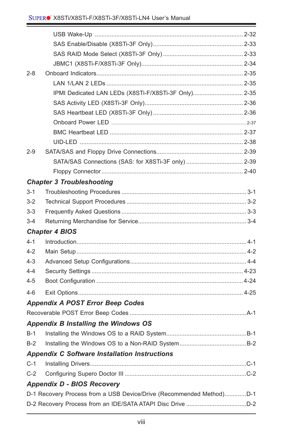 SUPER MICRO Computer X8STI-3F User Manual | Page 8 / 109