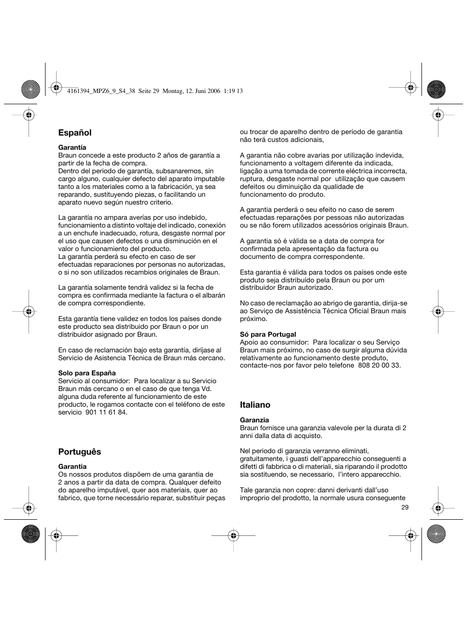 Braun MPZ 8 User Manual | Page 29 / 35