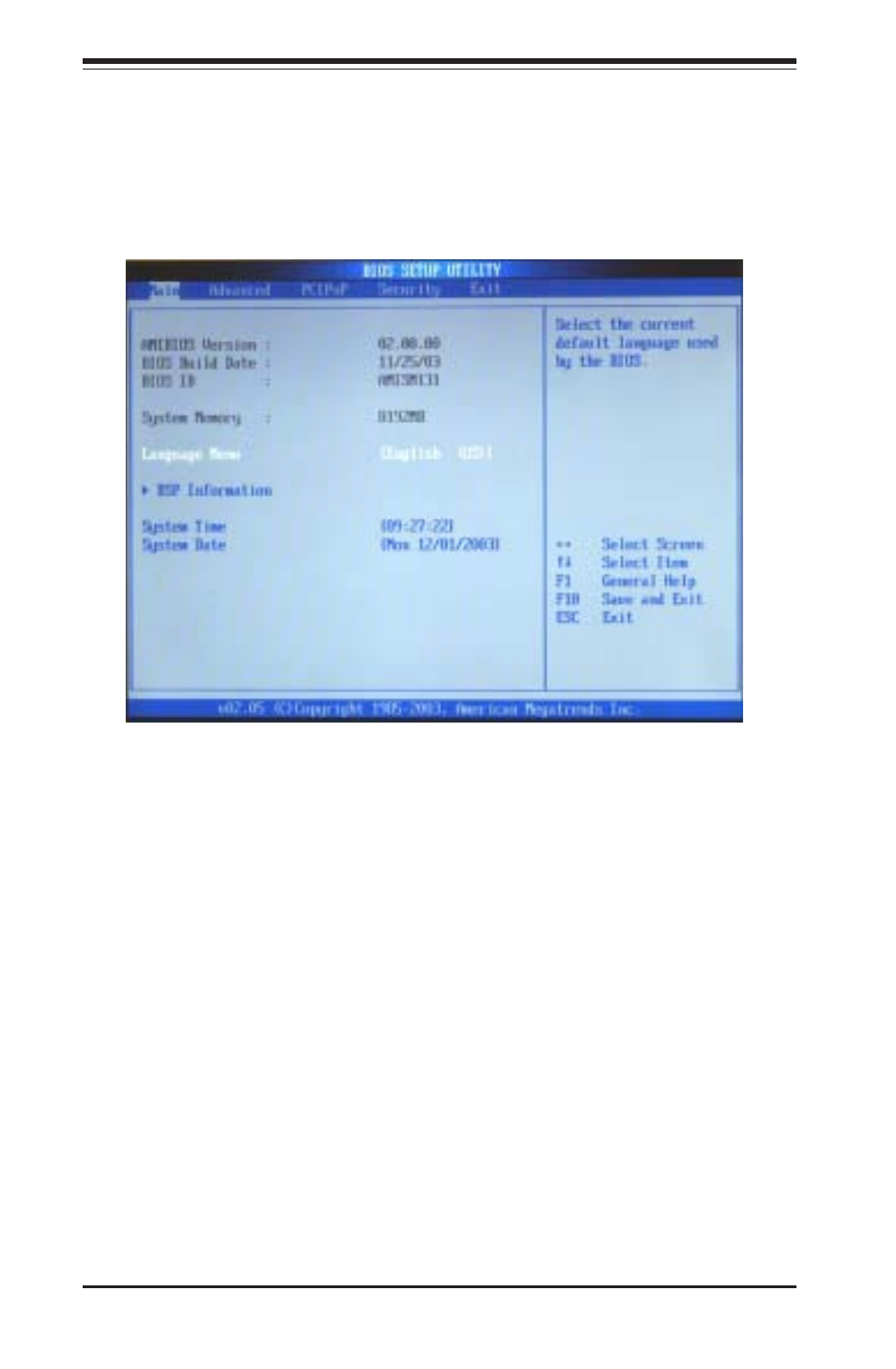 2 main setup screen | SUPER MICRO Computer 6113L-8 User Manual | Page 74 / 104