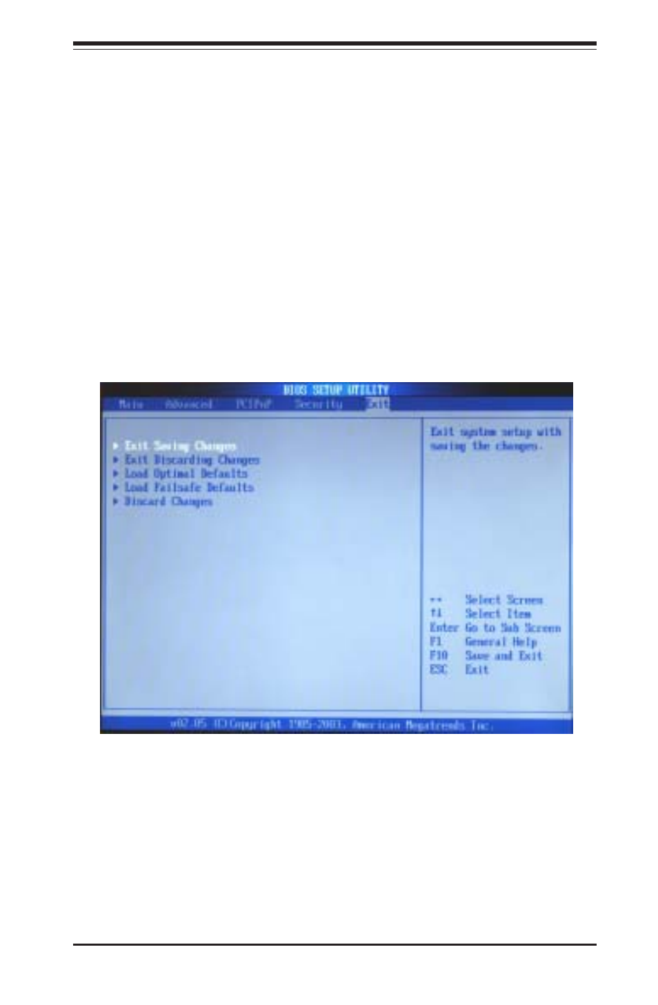6 exit options | SUPER MICRO Computer 6113L-8 User Manual | Page 85 / 104