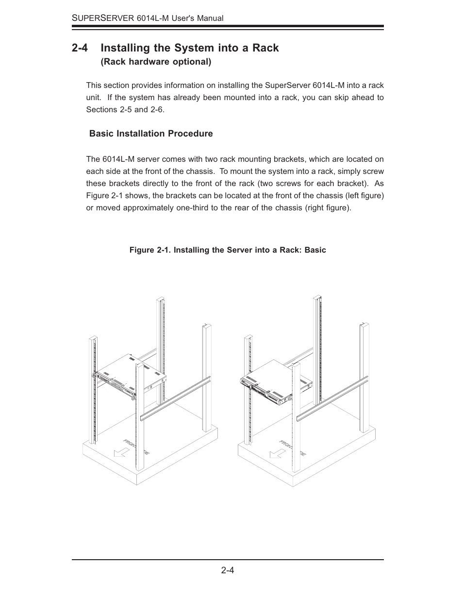4 installing the system into a rack | SUPER MICRO Computer SUPERSERVER 6014L-M User Manual | Page 20 / 120