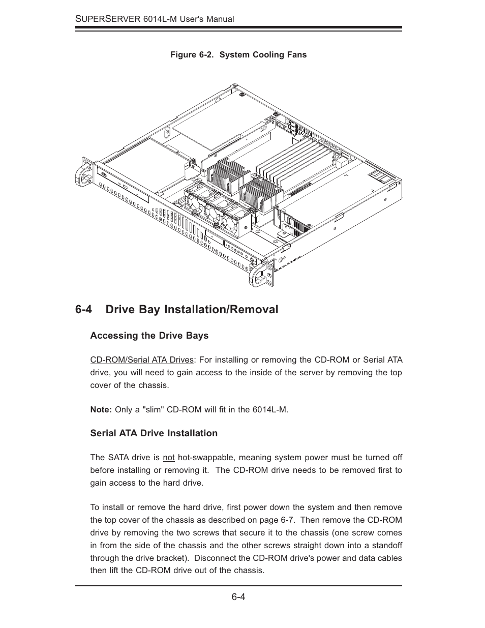 4 drive bay installation/removal | SUPER MICRO Computer SUPERSERVER 6014L-M User Manual | Page 64 / 120