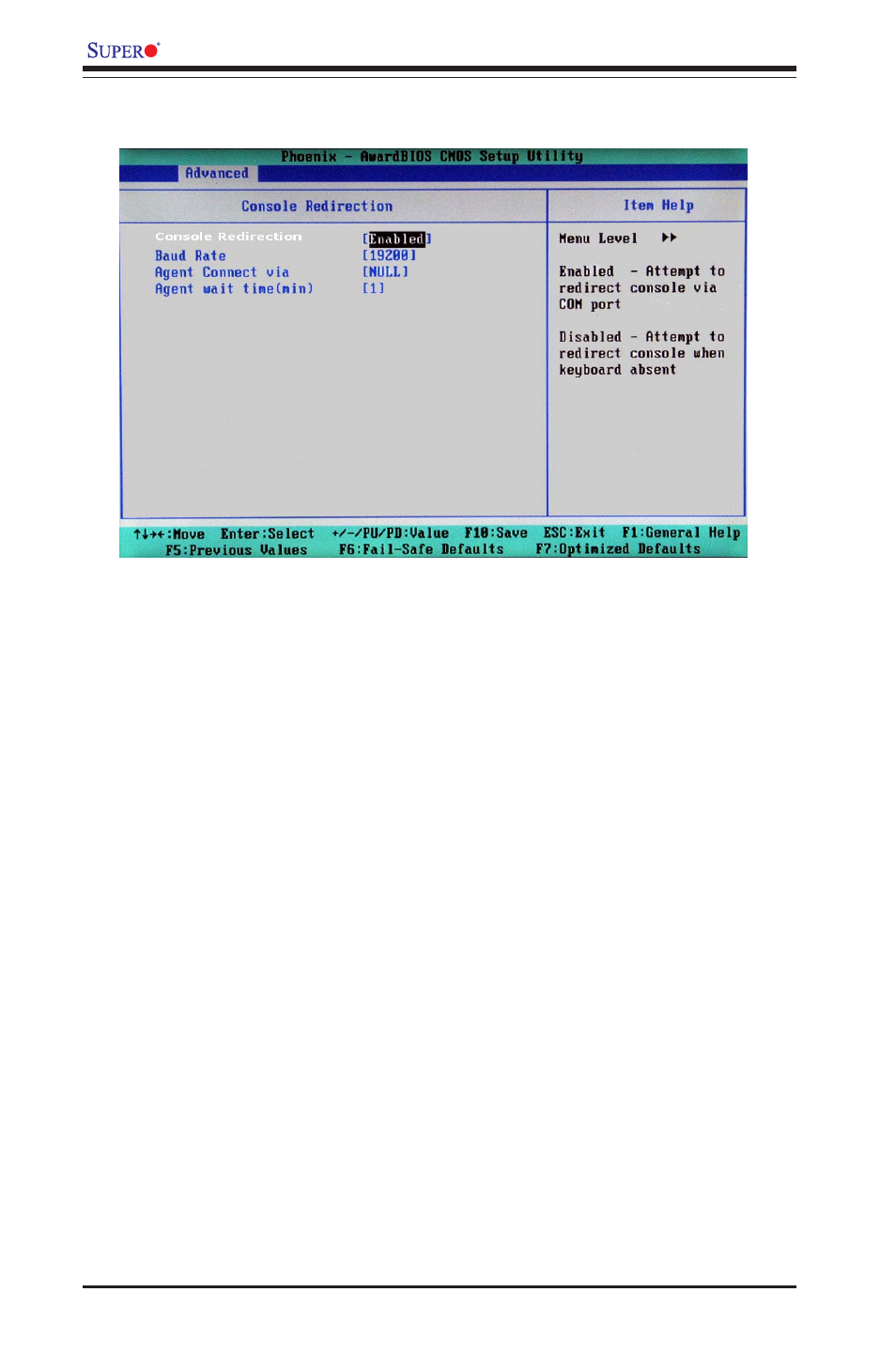 4.8 console redirection | SUPER MICRO Computer MICRO COMPUTER MOTHERBOARD P8SC8 User Manual | Page 68 / 96