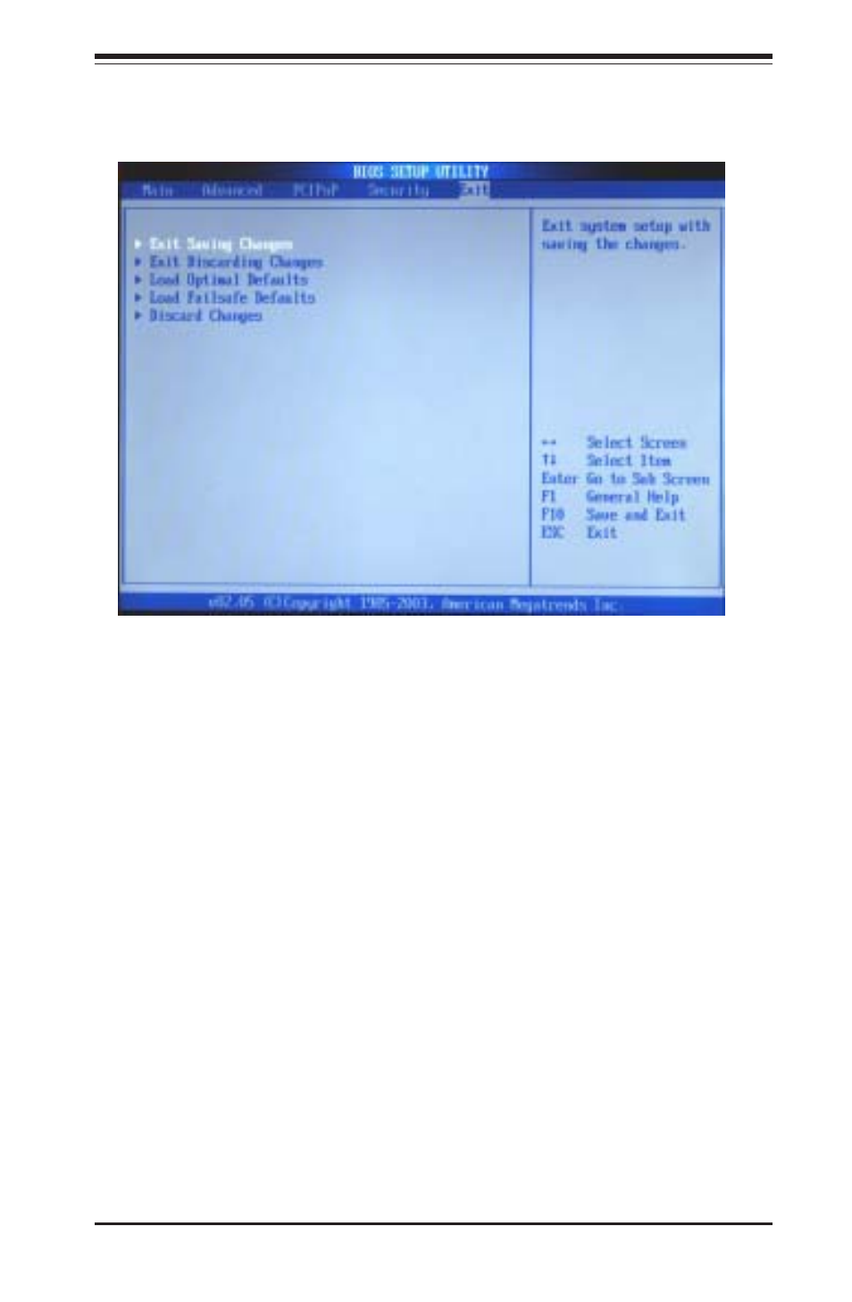 6 exit options | SUPER MICRO Computer I2DMR-8G2 User Manual | Page 61 / 78