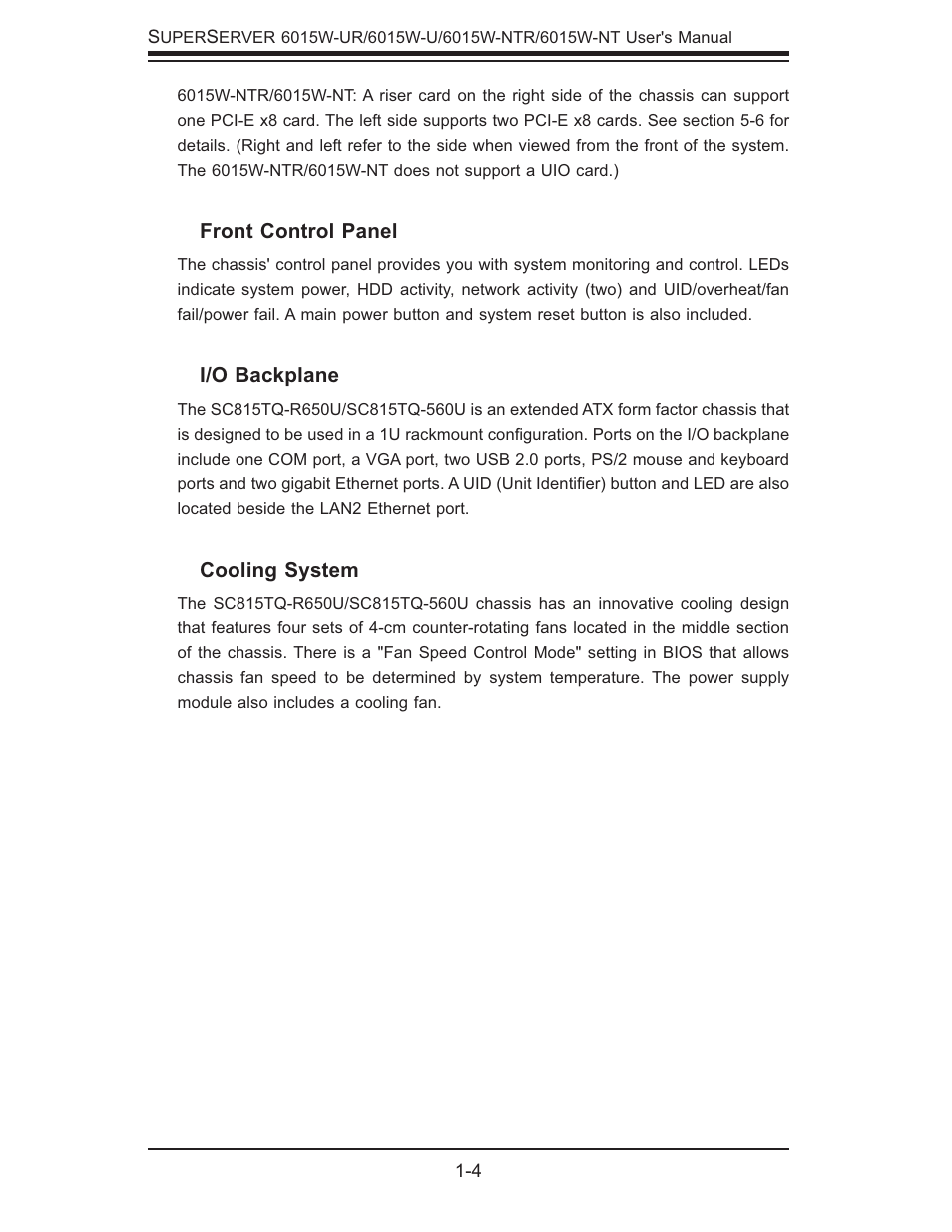 SUPER MICRO Computer 6015W-UR User Manual | Page 12 / 110