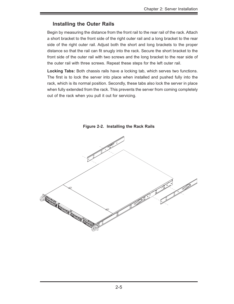Installing the outer rails | SUPER MICRO Computer 6015W-UR User Manual | Page 19 / 110