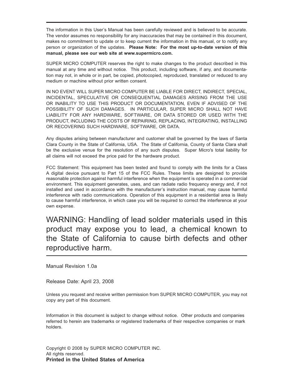 SUPER MICRO Computer 6015W-UR User Manual | Page 2 / 110