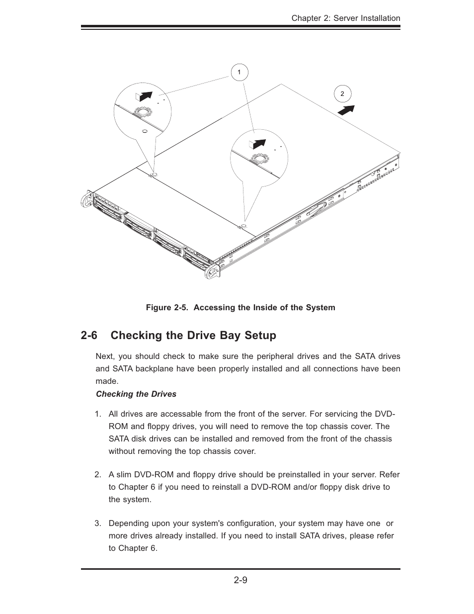 6 checking the drive bay setup | SUPER MICRO Computer 6015W-UR User Manual | Page 23 / 110