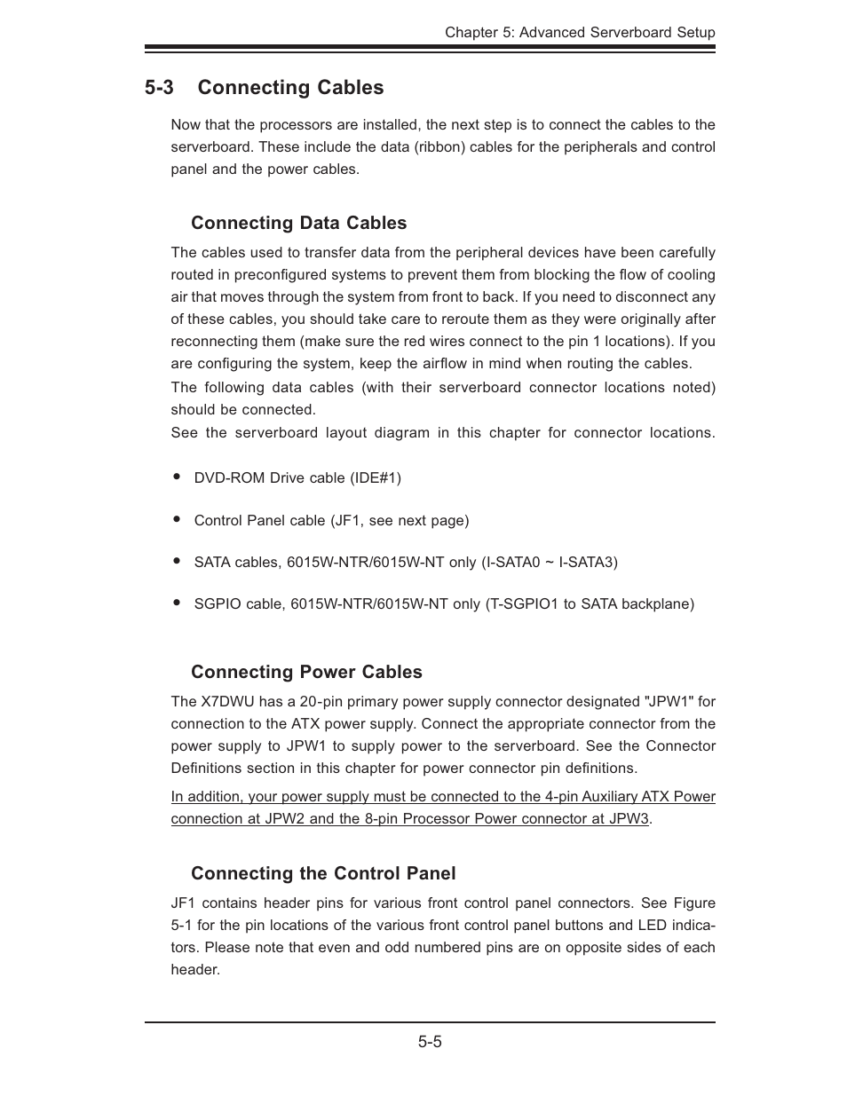 3 connecting cables | SUPER MICRO Computer 6015W-UR User Manual | Page 37 / 110