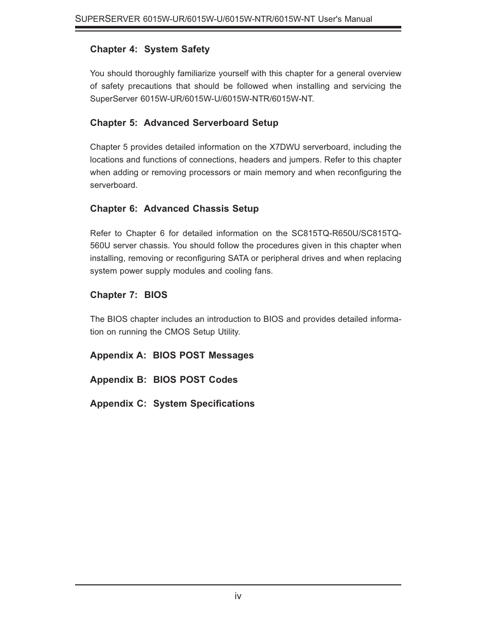 SUPER MICRO Computer 6015W-UR User Manual | Page 4 / 110