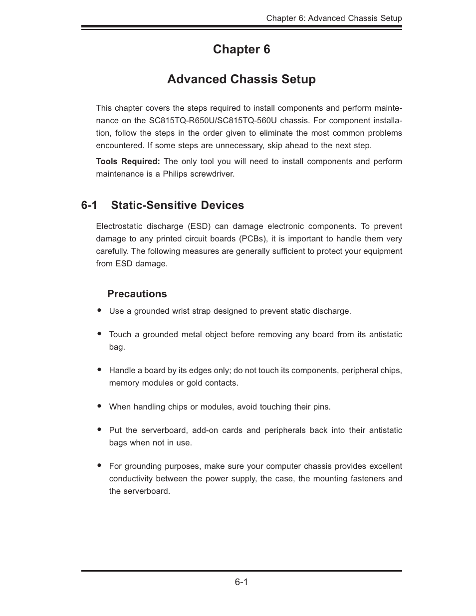 Chapter 6 advanced chassis setup | SUPER MICRO Computer 6015W-UR User Manual | Page 57 / 110