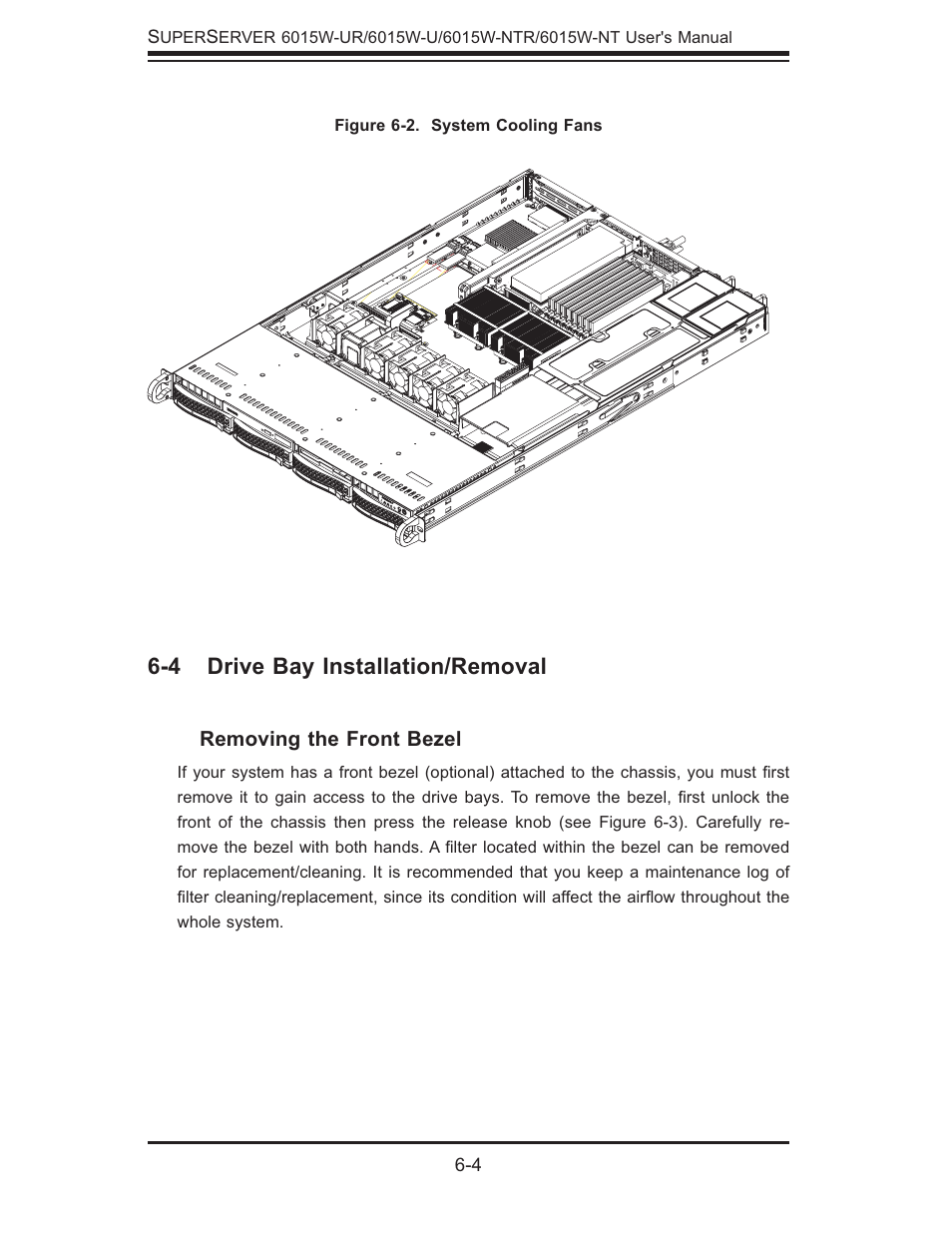 4 drive bay installation/removal | SUPER MICRO Computer 6015W-UR User Manual | Page 60 / 110