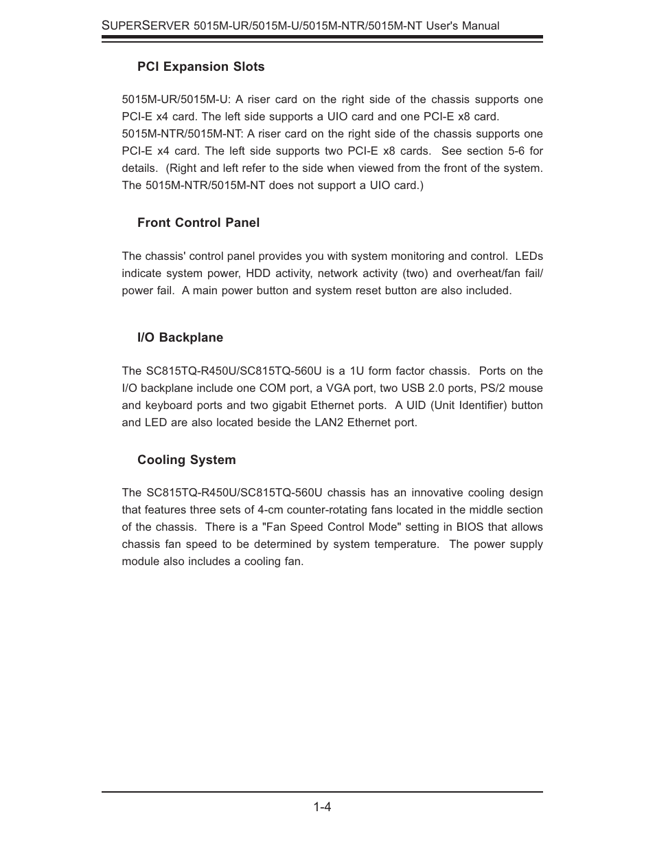 SUPER MICRO Computer 5015M-U User Manual | Page 14 / 134