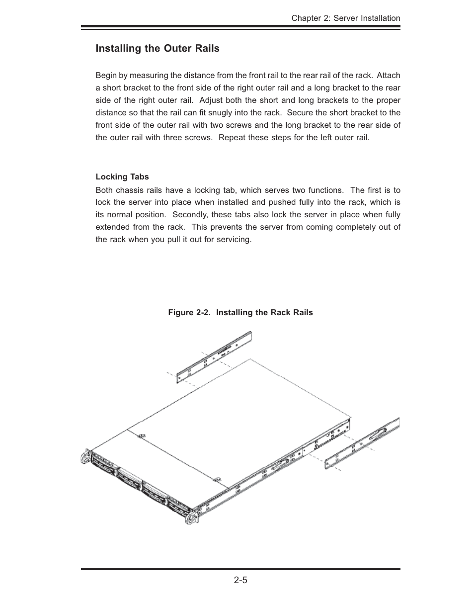 Installing the outer rails | SUPER MICRO Computer 5015M-U User Manual | Page 21 / 134