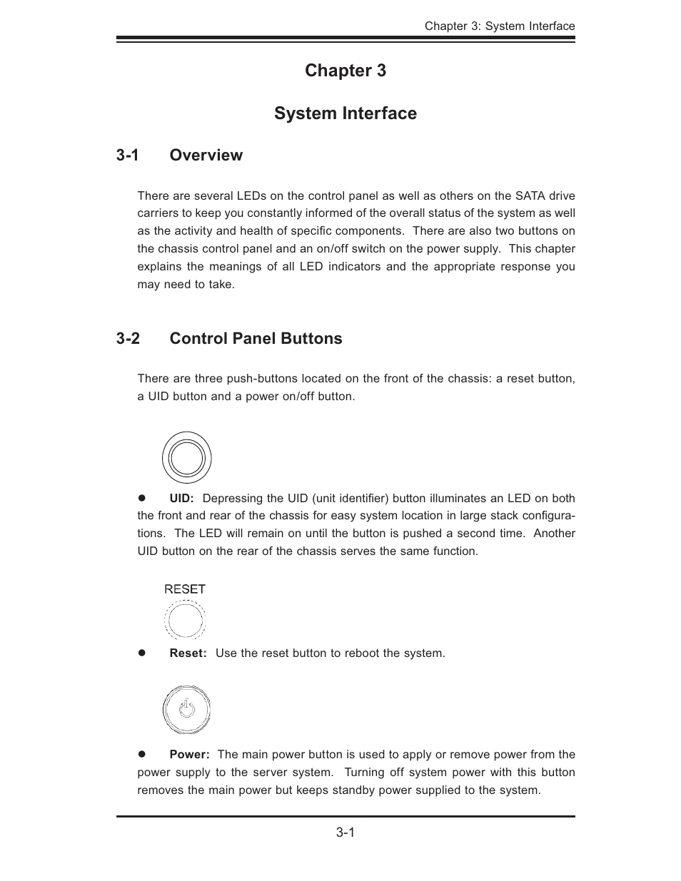 Chapter 3 system interface | SUPER MICRO Computer 5015M-U User Manual | Page 27 / 134