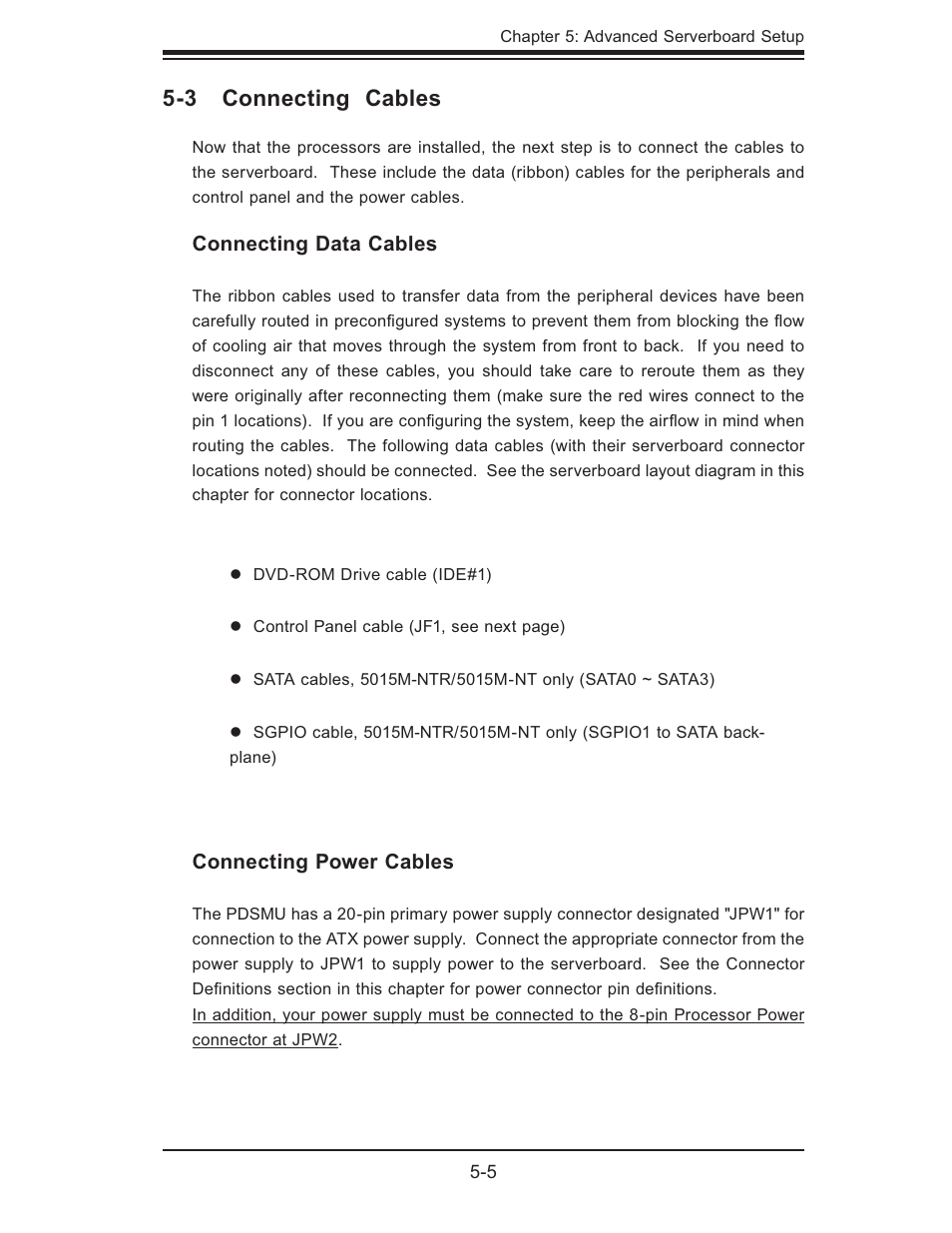 3 connecting cables | SUPER MICRO Computer 5015M-U User Manual | Page 39 / 134