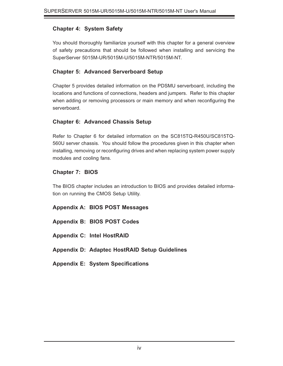 SUPER MICRO Computer 5015M-U User Manual | Page 4 / 134