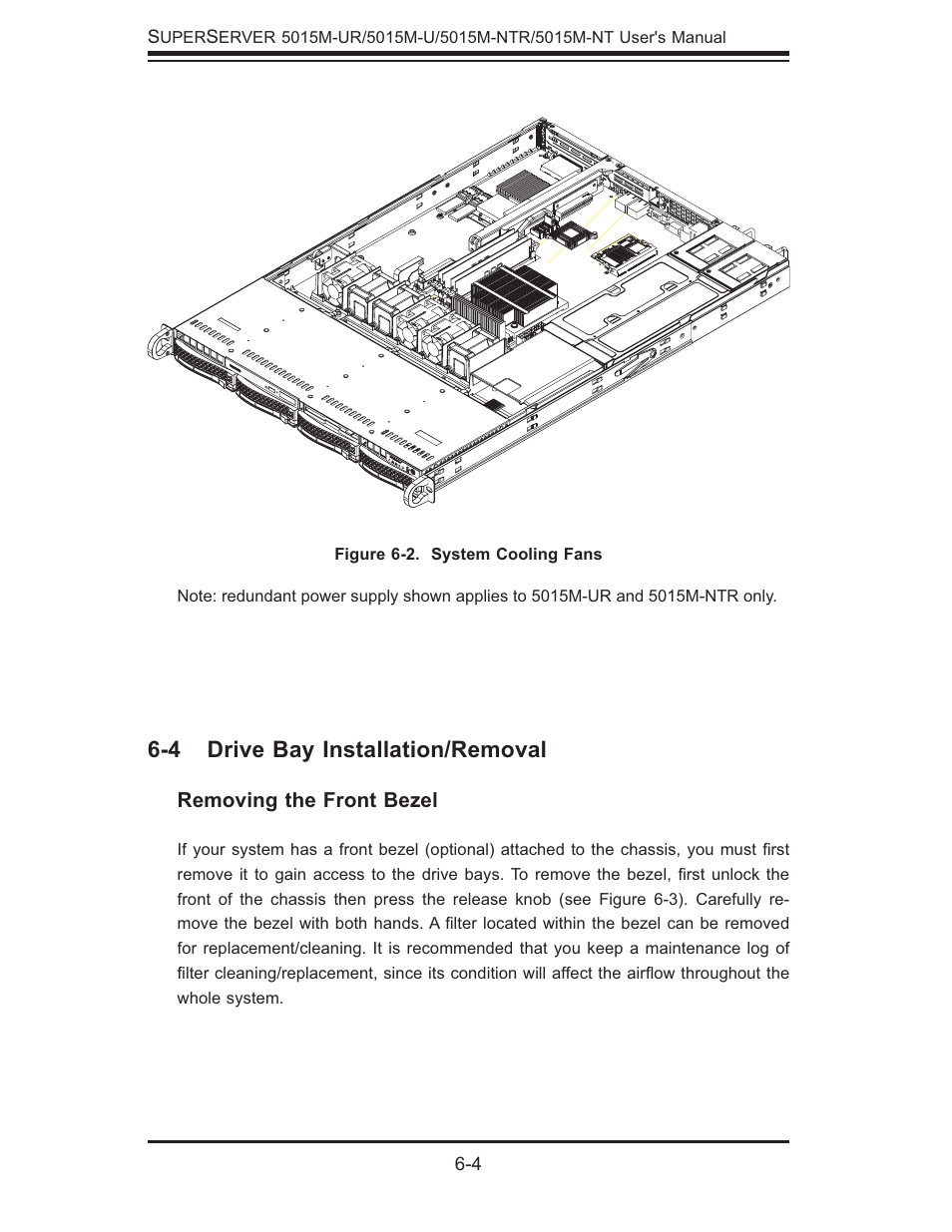 4 drive bay installation/removal | SUPER MICRO Computer 5015M-U User Manual | Page 62 / 134