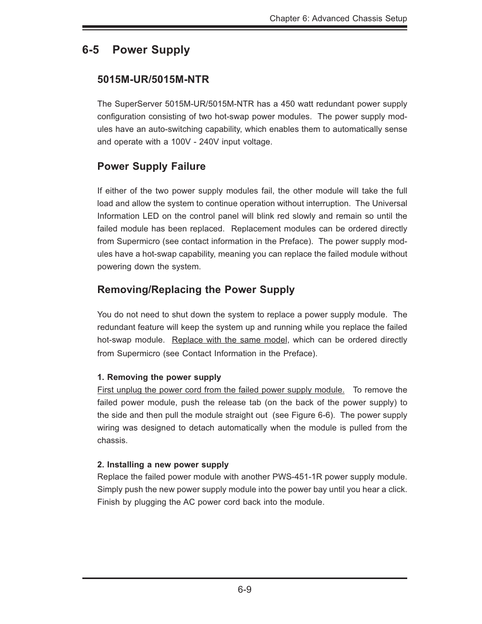 5 power supply | SUPER MICRO Computer 5015M-U User Manual | Page 67 / 134