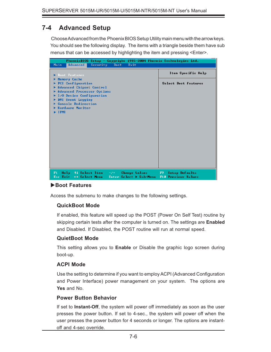 4 advanced setup | SUPER MICRO Computer 5015M-U User Manual | Page 76 / 134