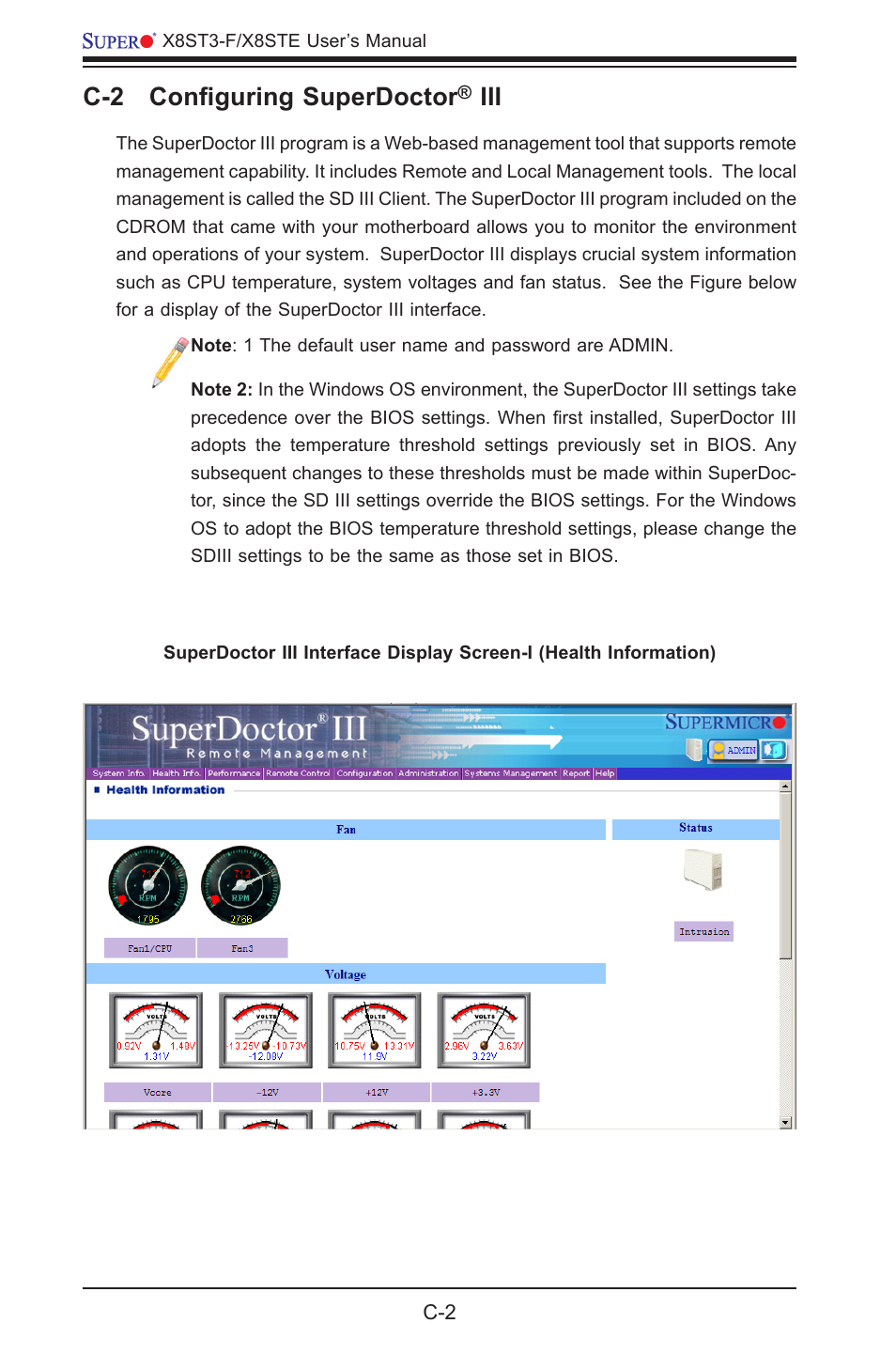 C-2 configuring superdoctor | SUPER MICRO Computer SUPER X8STE User Manual | Page 100 / 105