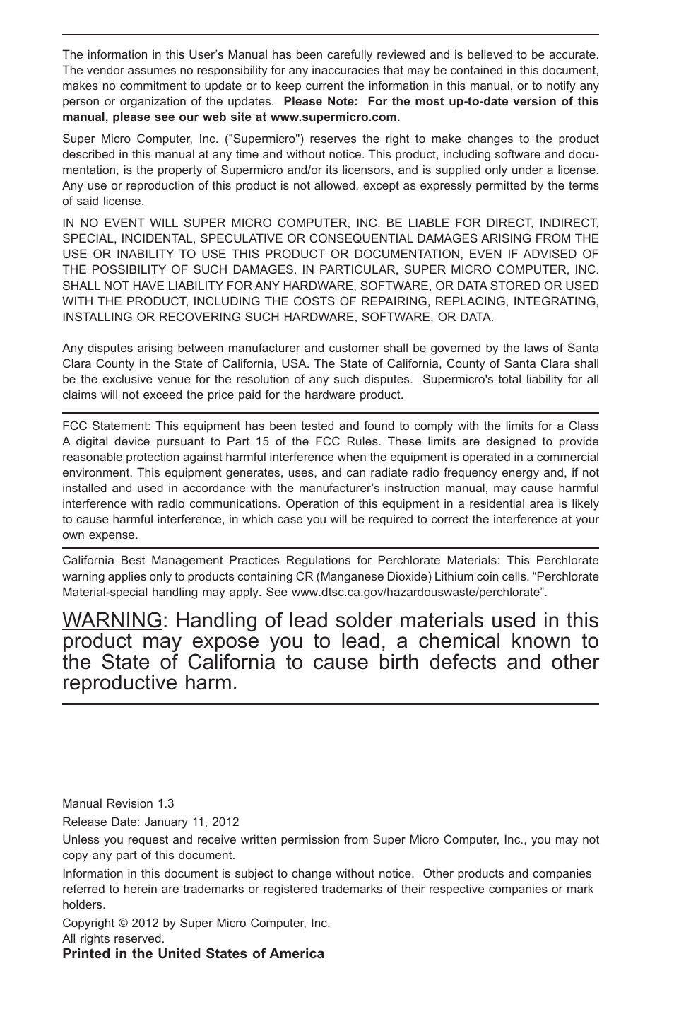 SUPER MICRO Computer SUPER X8STE User Manual | Page 2 / 105