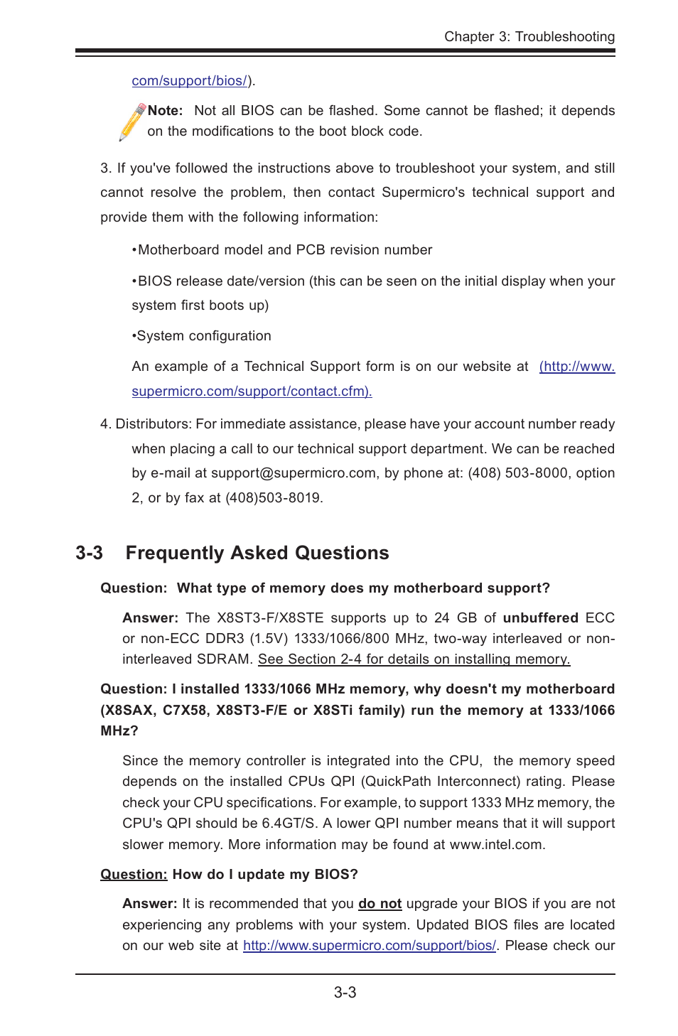 3 frequently asked questions | SUPER MICRO Computer SUPER X8STE User Manual | Page 65 / 105