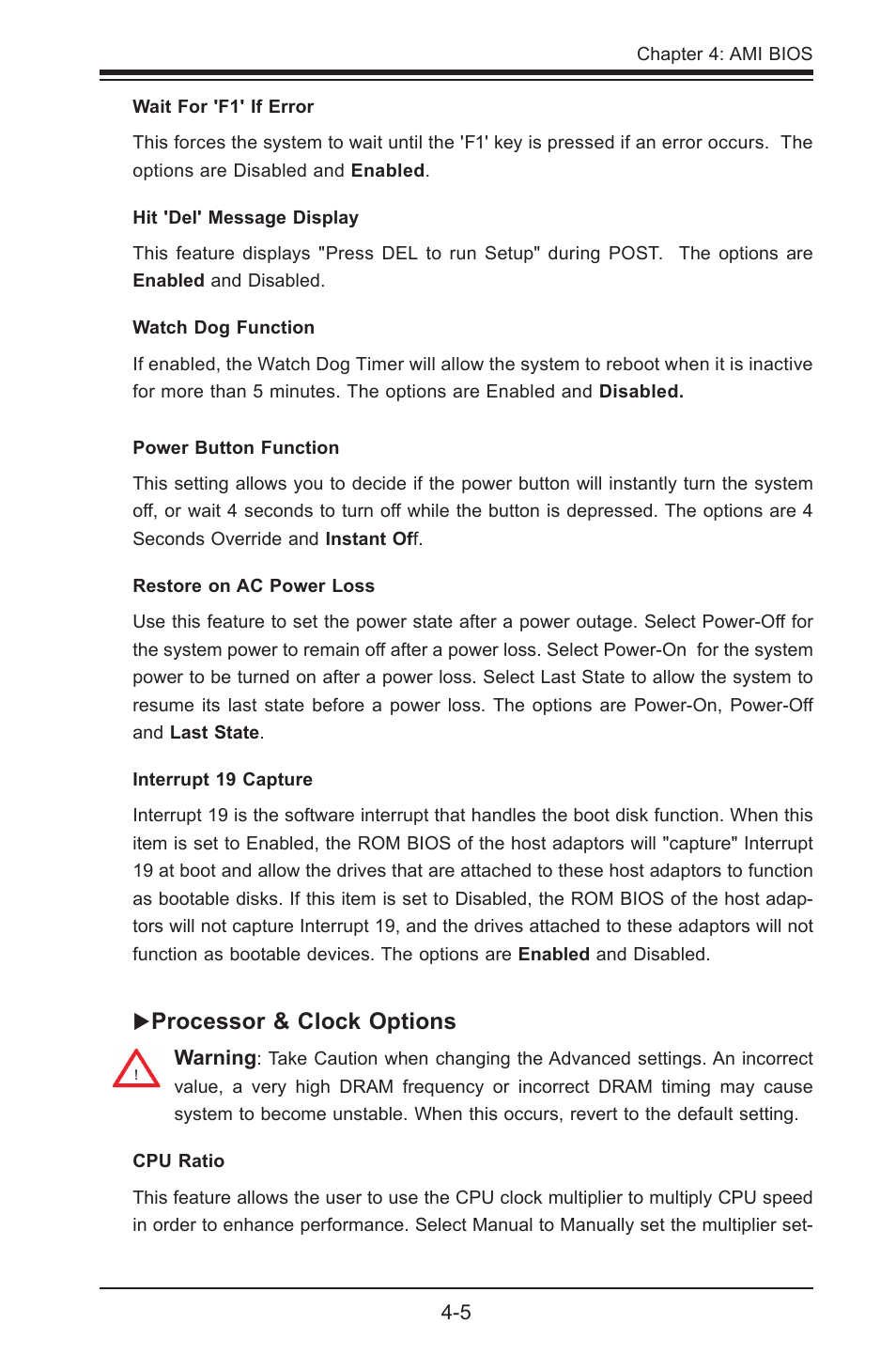 Processor & clock options | SUPER MICRO Computer SUPER X8STE User Manual | Page 73 / 105