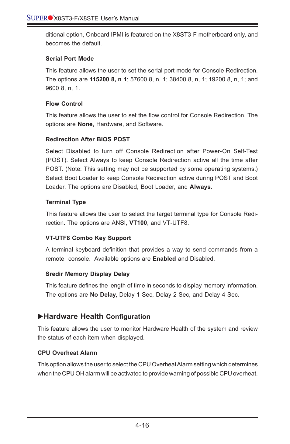 Hardware health | SUPER MICRO Computer SUPER X8STE User Manual | Page 84 / 105