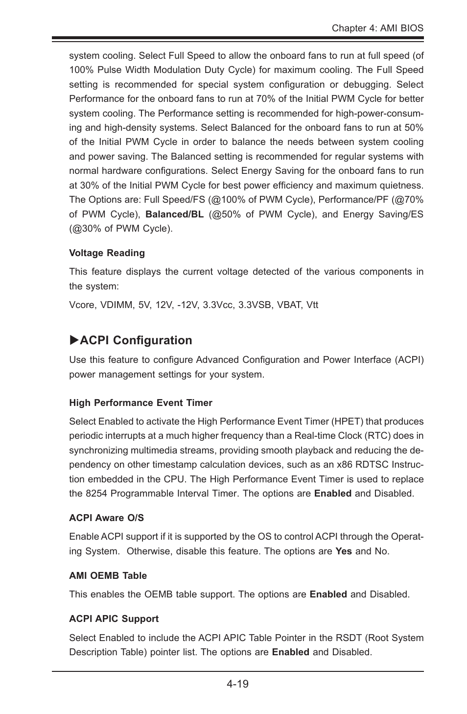 Acpi configuration | SUPER MICRO Computer SUPER X8STE User Manual | Page 87 / 105