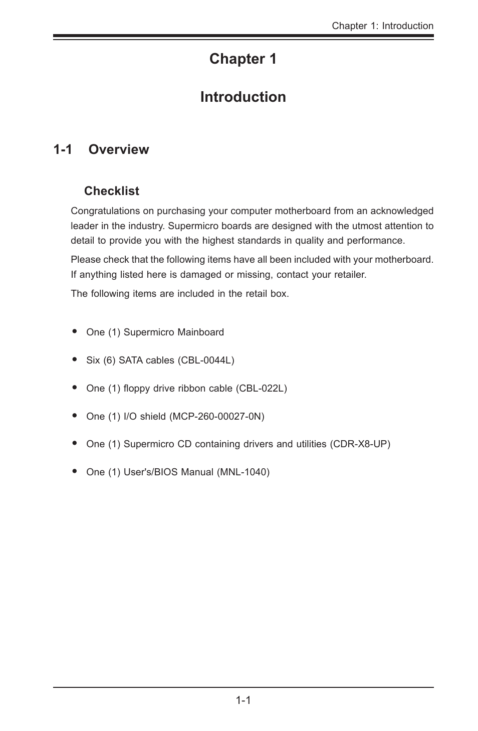 SUPER MICRO Computer SUPER X8STE User Manual | Page 9 / 105