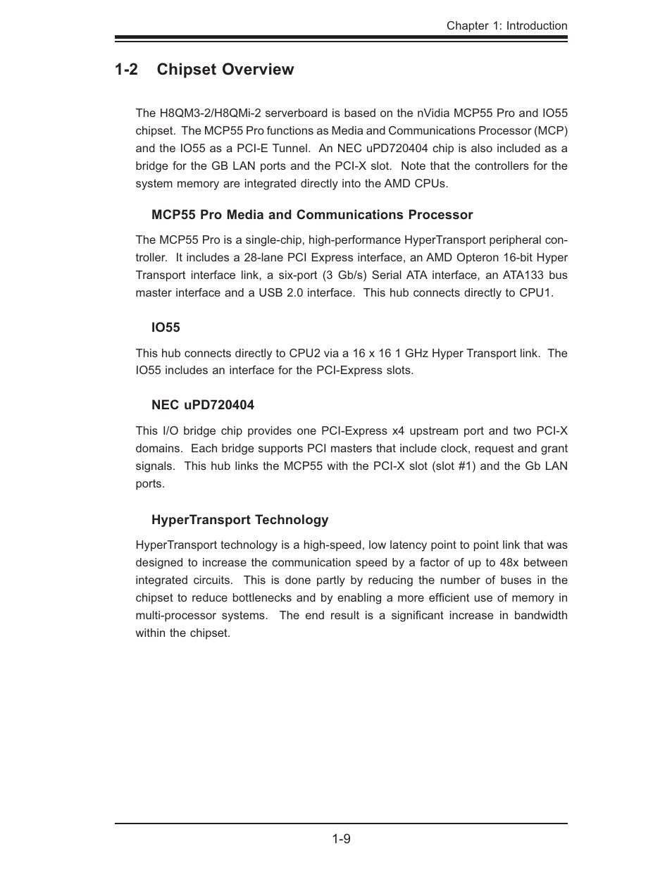 2 chipset overview | SUPER MICRO Computer H8QMI-2 User Manual | Page 15 / 74