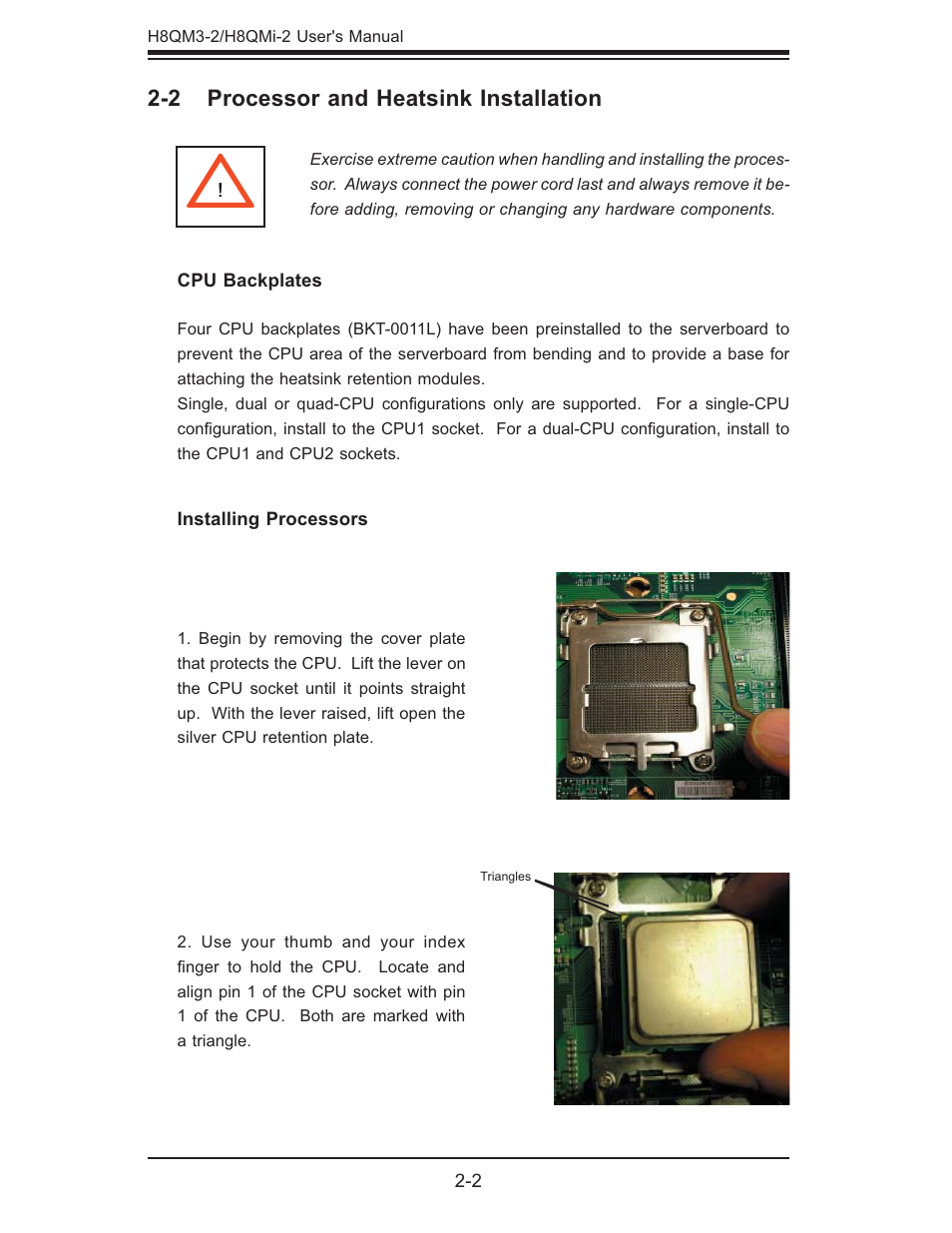 2 processor and heatsink installation | SUPER MICRO Computer H8QMI-2 User Manual | Page 20 / 74