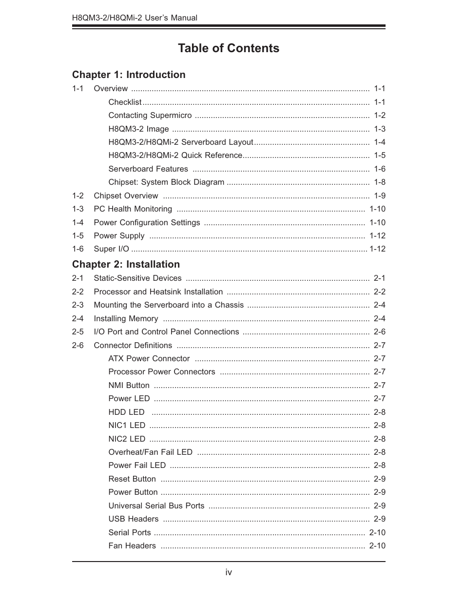 SUPER MICRO Computer H8QMI-2 User Manual | Page 4 / 74
