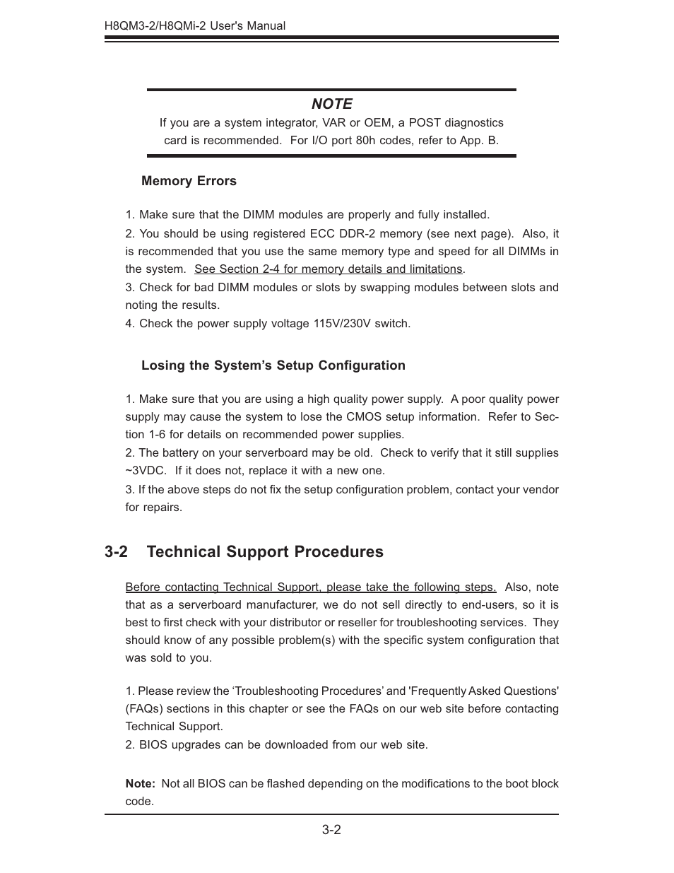 2 technical support procedures | SUPER MICRO Computer H8QMI-2 User Manual | Page 44 / 74