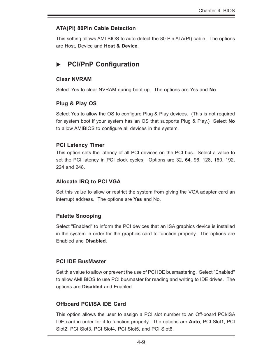 Pci/pnp conﬁ guration | SUPER MICRO Computer H8QMI-2 User Manual | Page 55 / 74