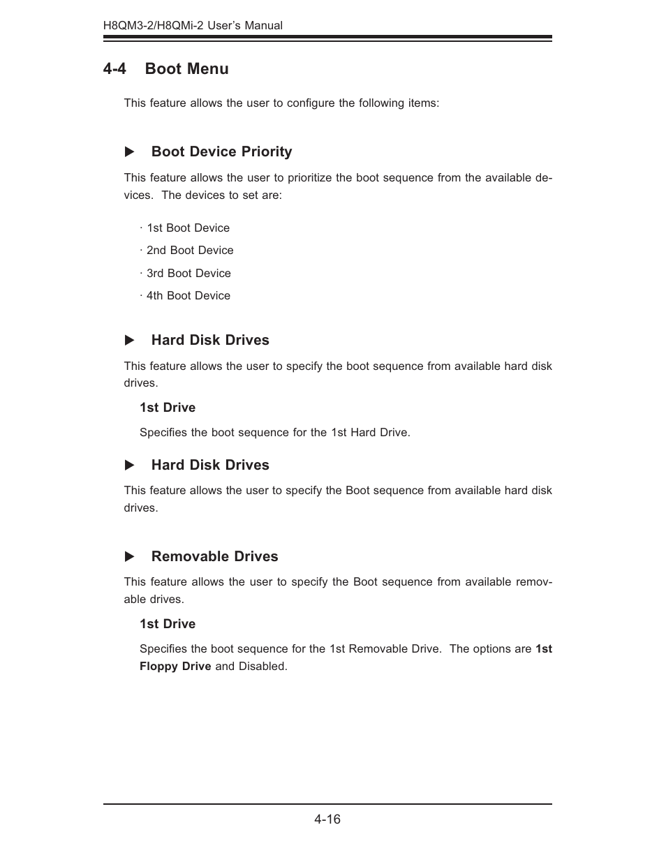 4 boot menu | SUPER MICRO Computer H8QMI-2 User Manual | Page 62 / 74
