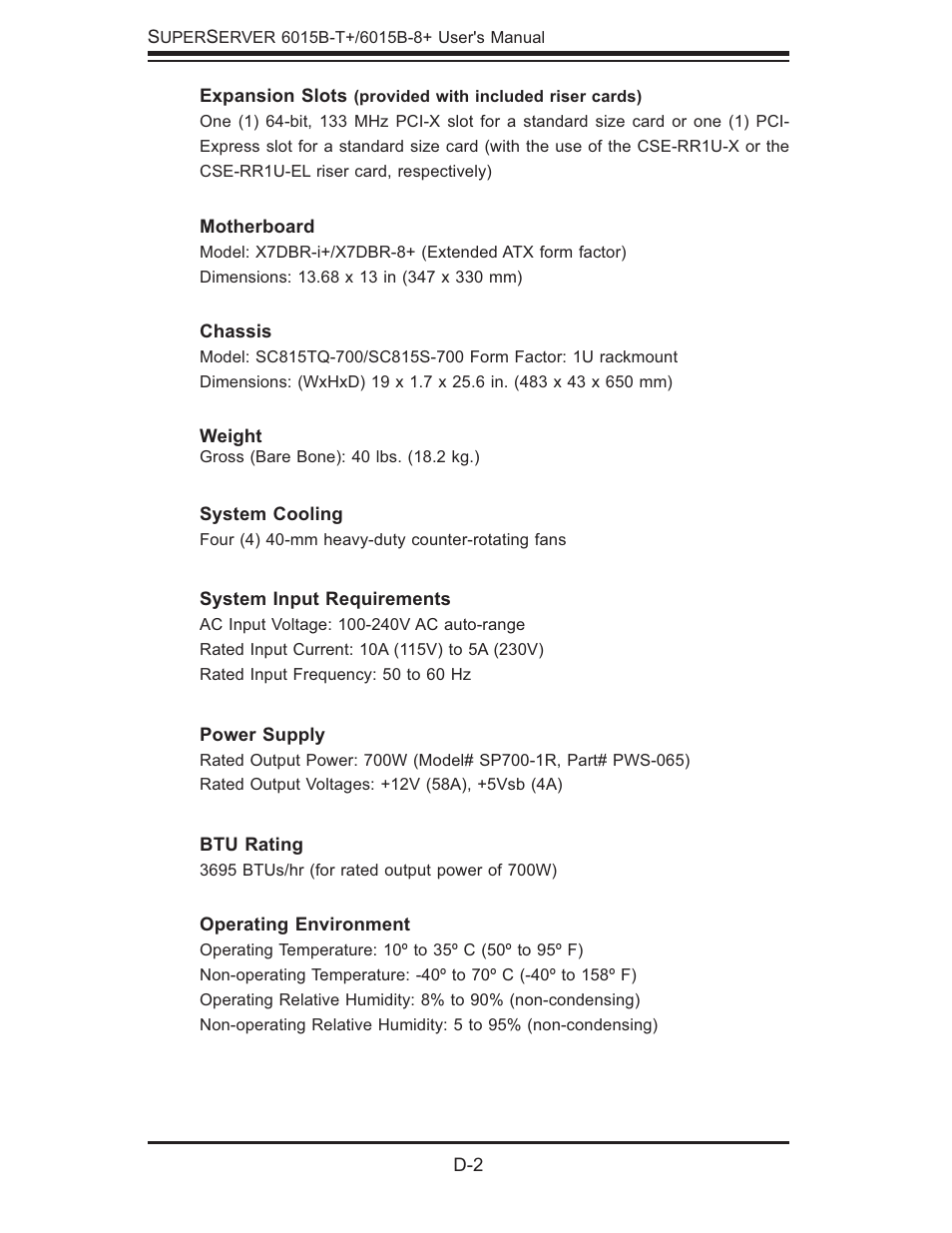 SUPER MICRO Computer SUPERSERVER 6015B-T User Manual | Page 122 / 124