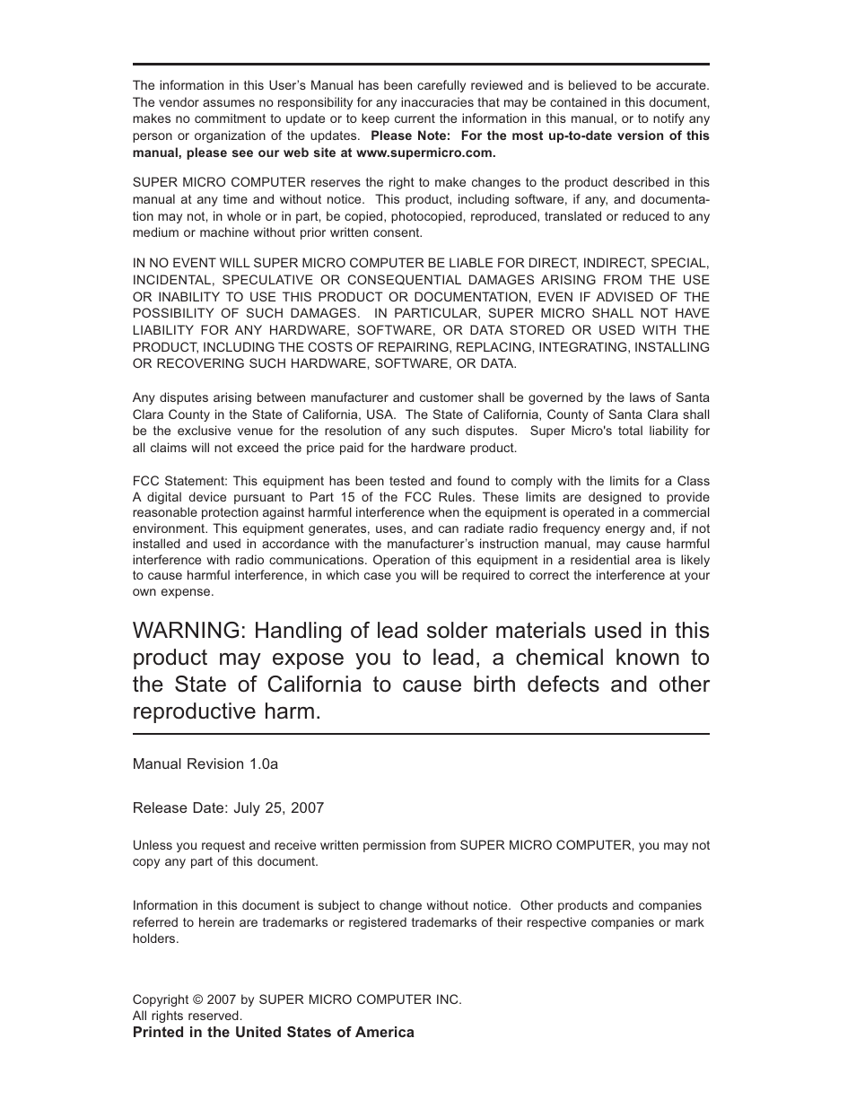 SUPER MICRO Computer SUPERSERVER 6015B-T User Manual | Page 2 / 124